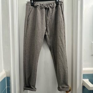 Taylor Rose cropped drawstring herringbone pants in size M
